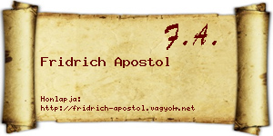 Fridrich Apostol névjegykártya